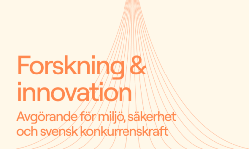 Illustration med text forskning och innovation