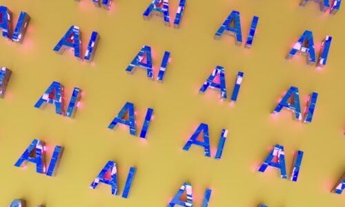 Illustrativ bild med texten AI